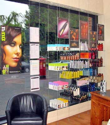 display window retail salon displays shelves sales shelving hair shelf boost shopequip floating suspended redcliffe spa narrow mounted ways use